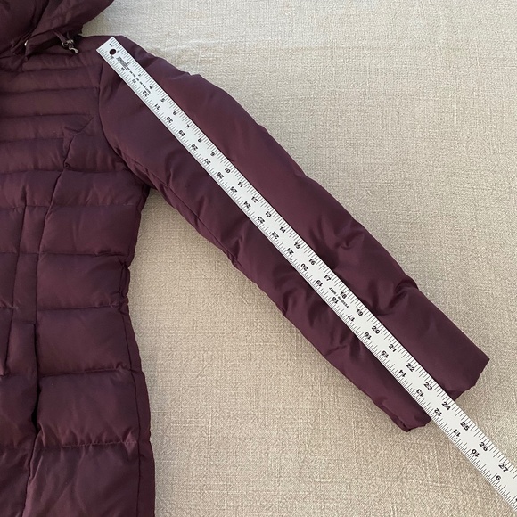 Land's End Full Length Down Puffer Coat in Darkest Plum - Size S - Picture 6 of 11